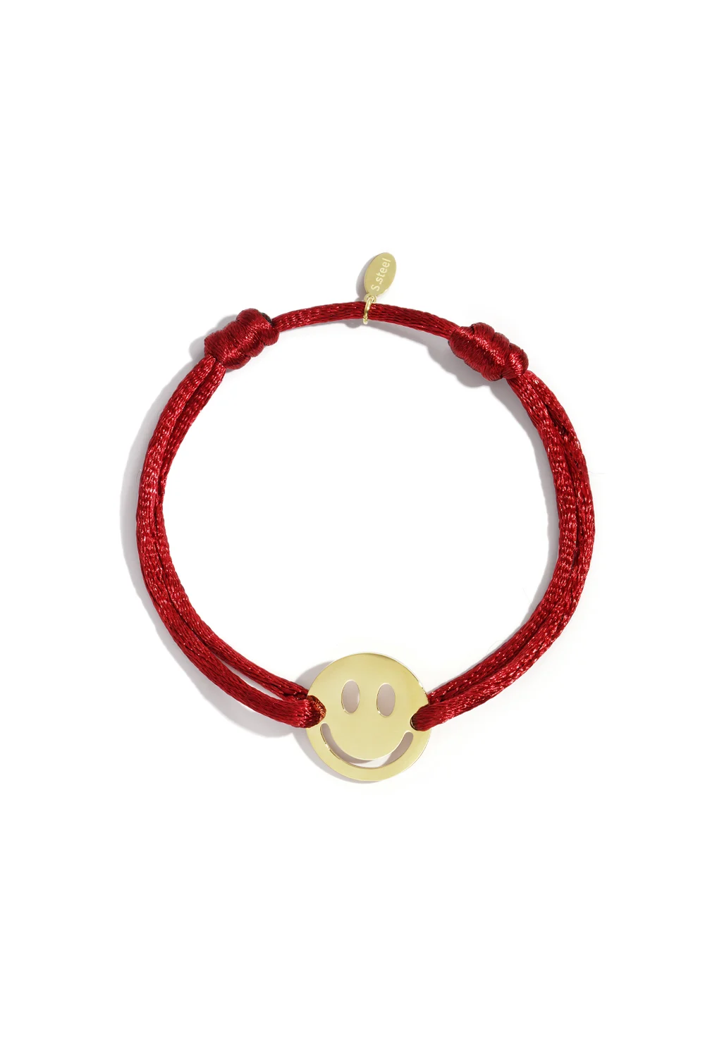 Smiley Armband - Rood Goud