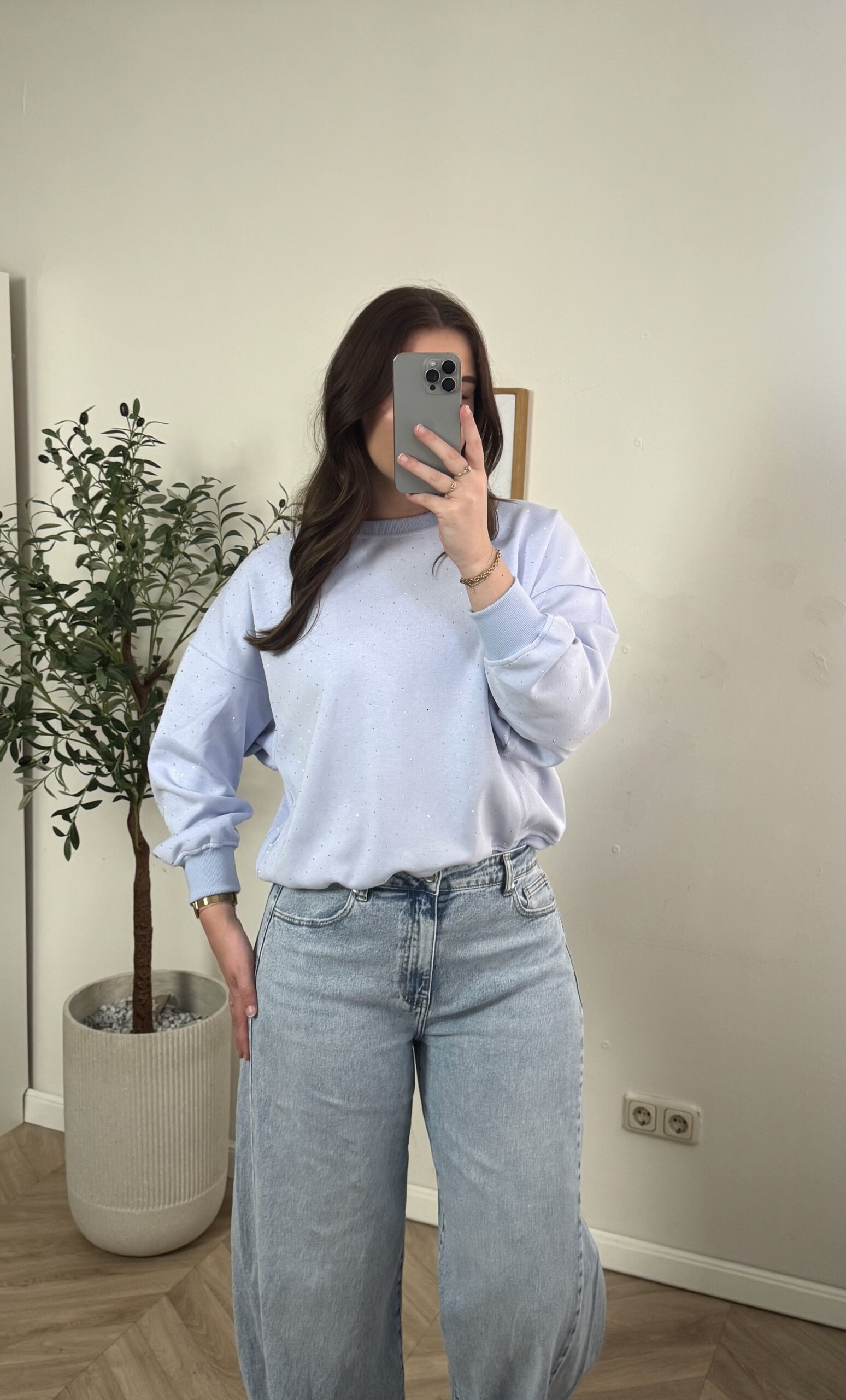 Sweater Strass - Blauw