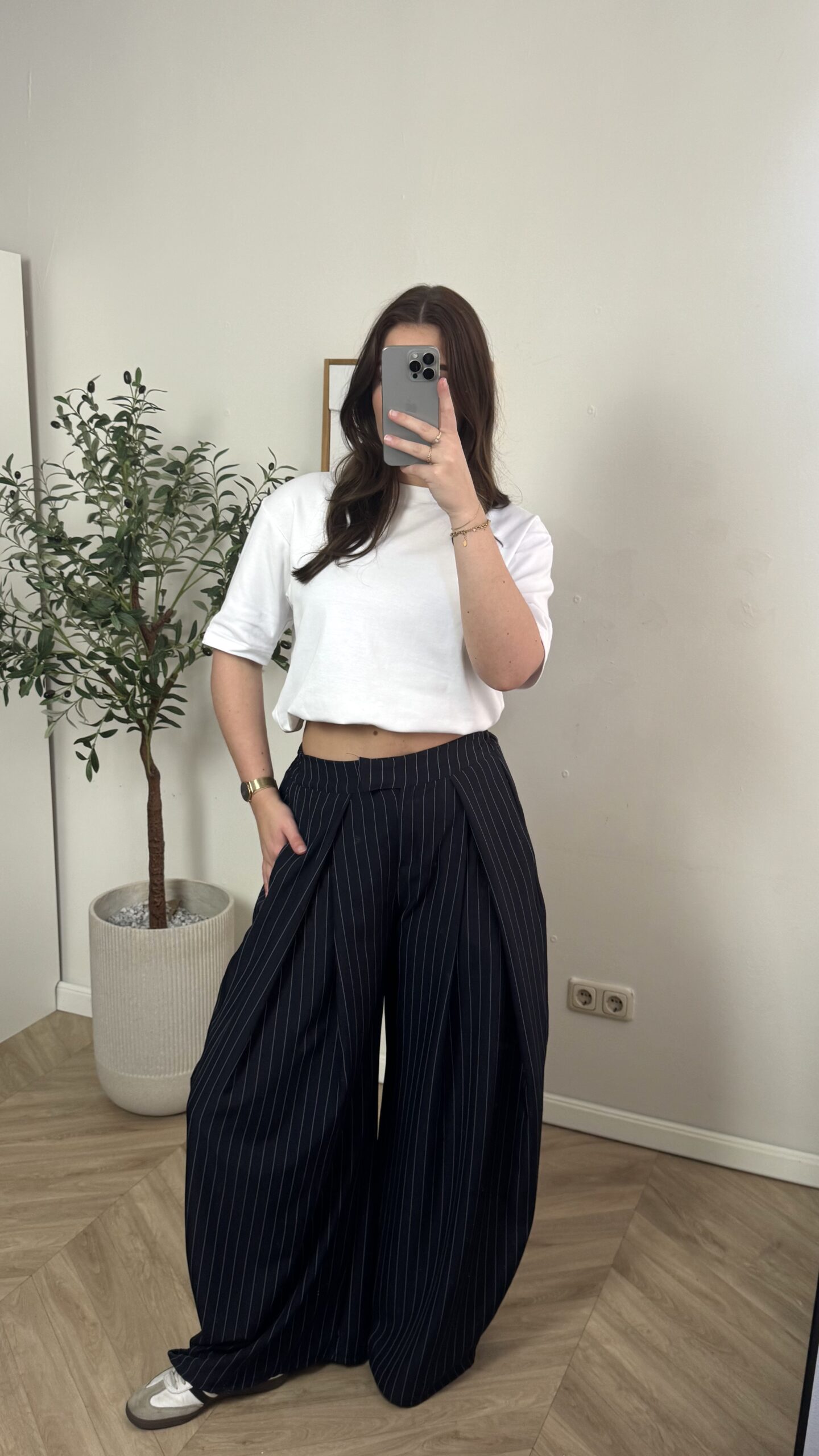 Pantalon Gestreept - Donkerblauw