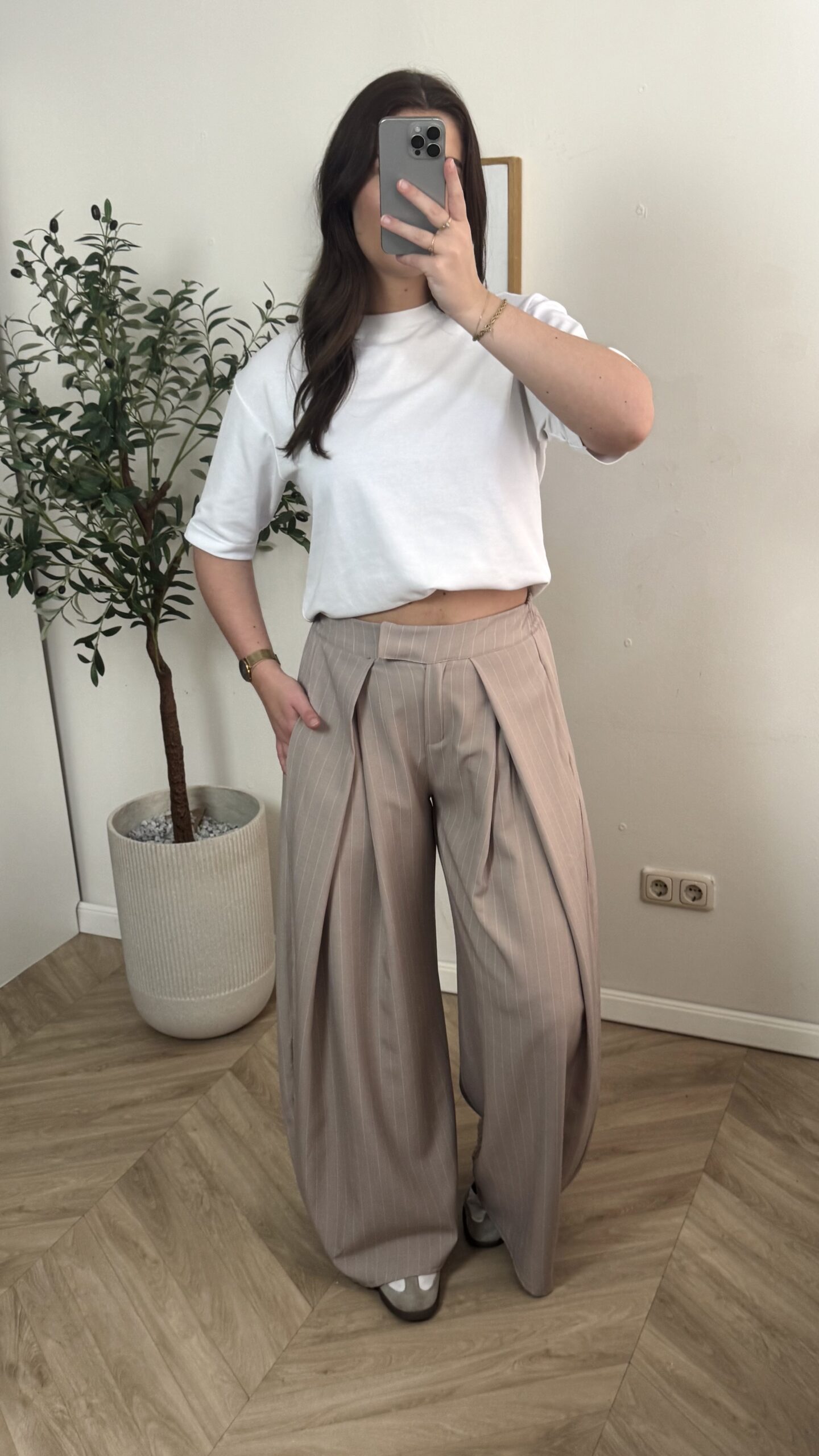 Pantalon Gestreept - Beige