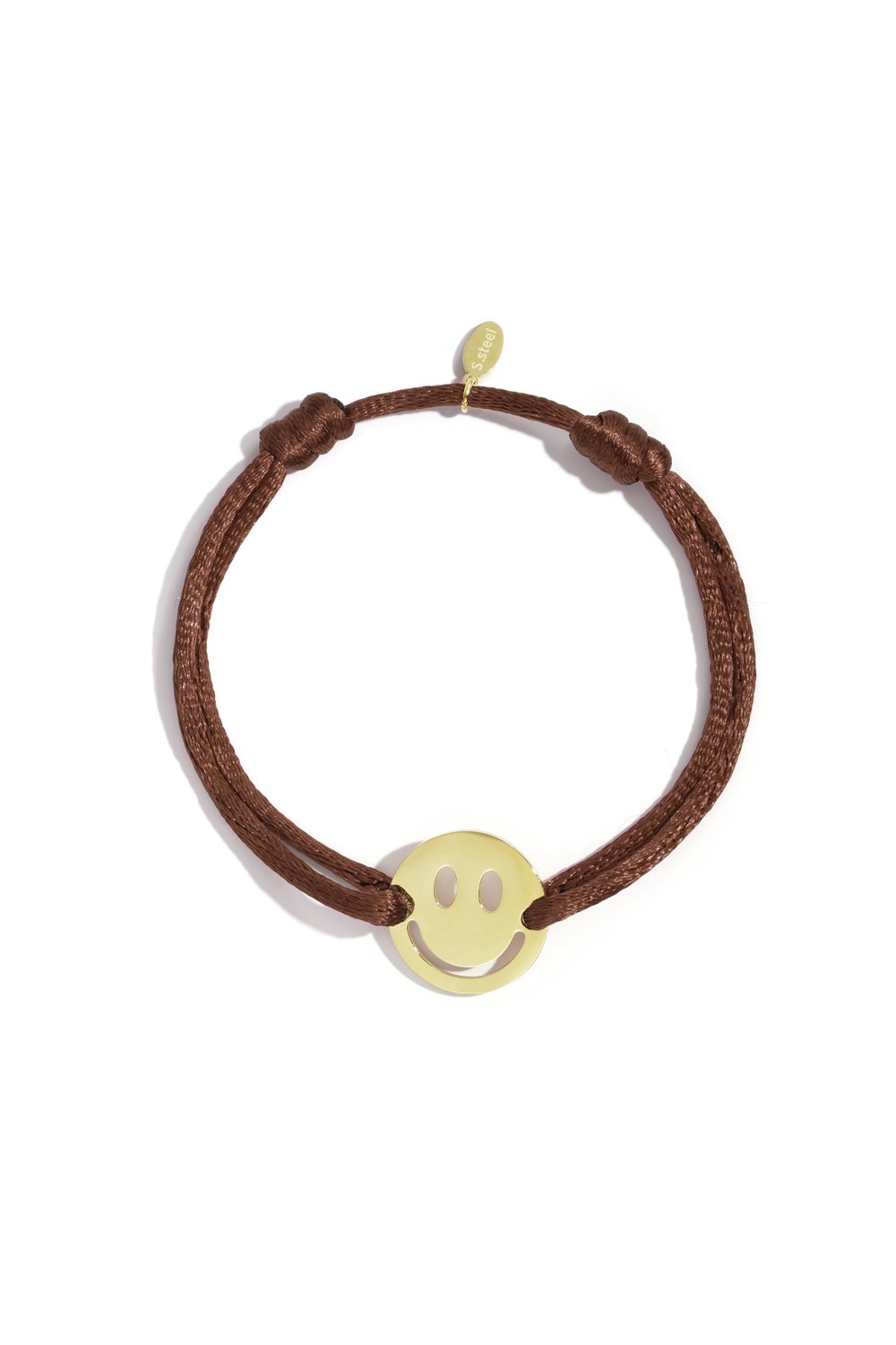 Smiley Armband - Bruin Goud