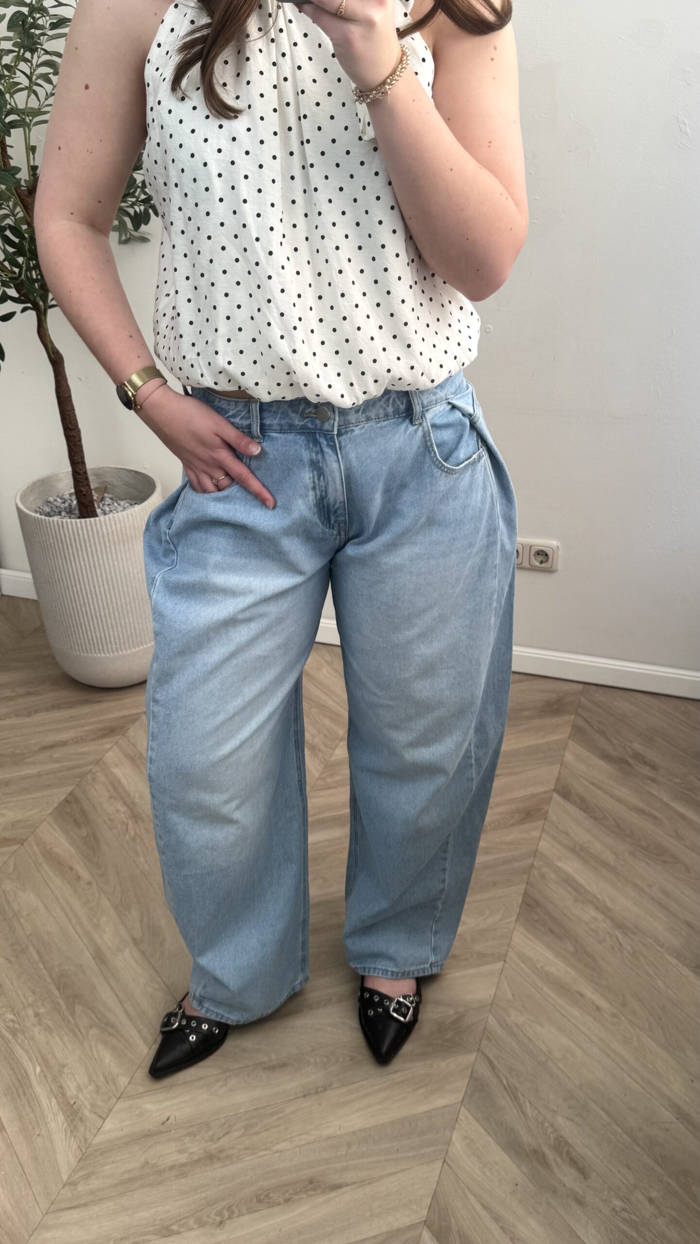 Plooi Jeans - Blauw