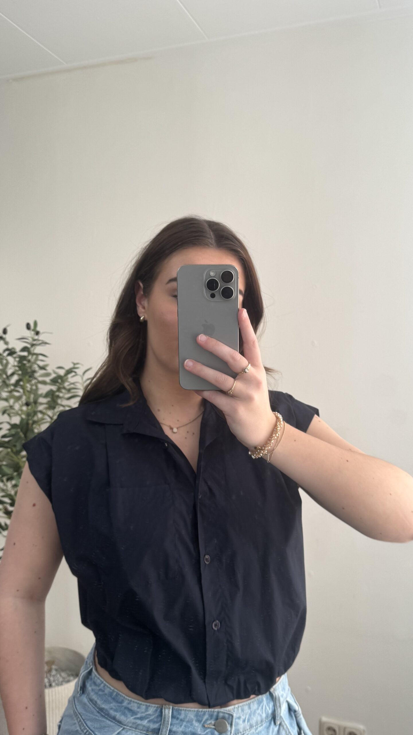 Blouse Top - Navy - Afbeelding 2